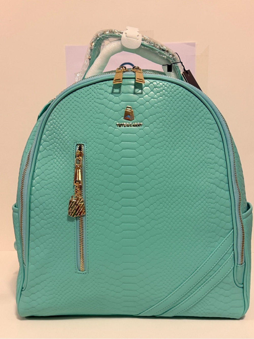 NWT Tote & Carry Turquoise Women’s Backpack Vegan Leather